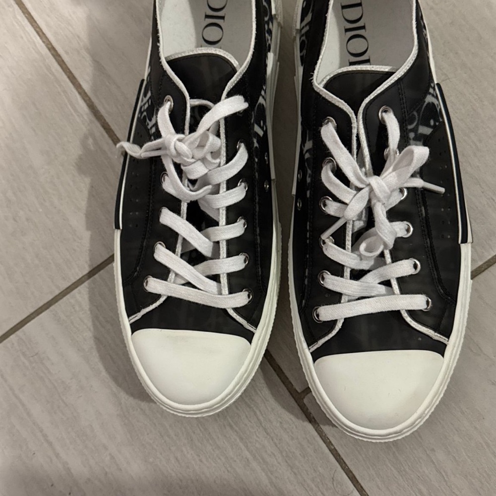Dior Monochrome Lace-Up Sneakers